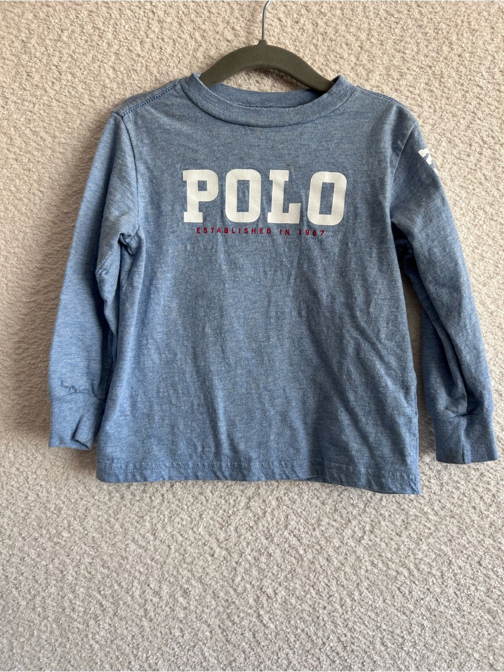 Polo Ralph Lauren Toddler‎ Blue Spell Out Long Sleeve Shirt Size 2T